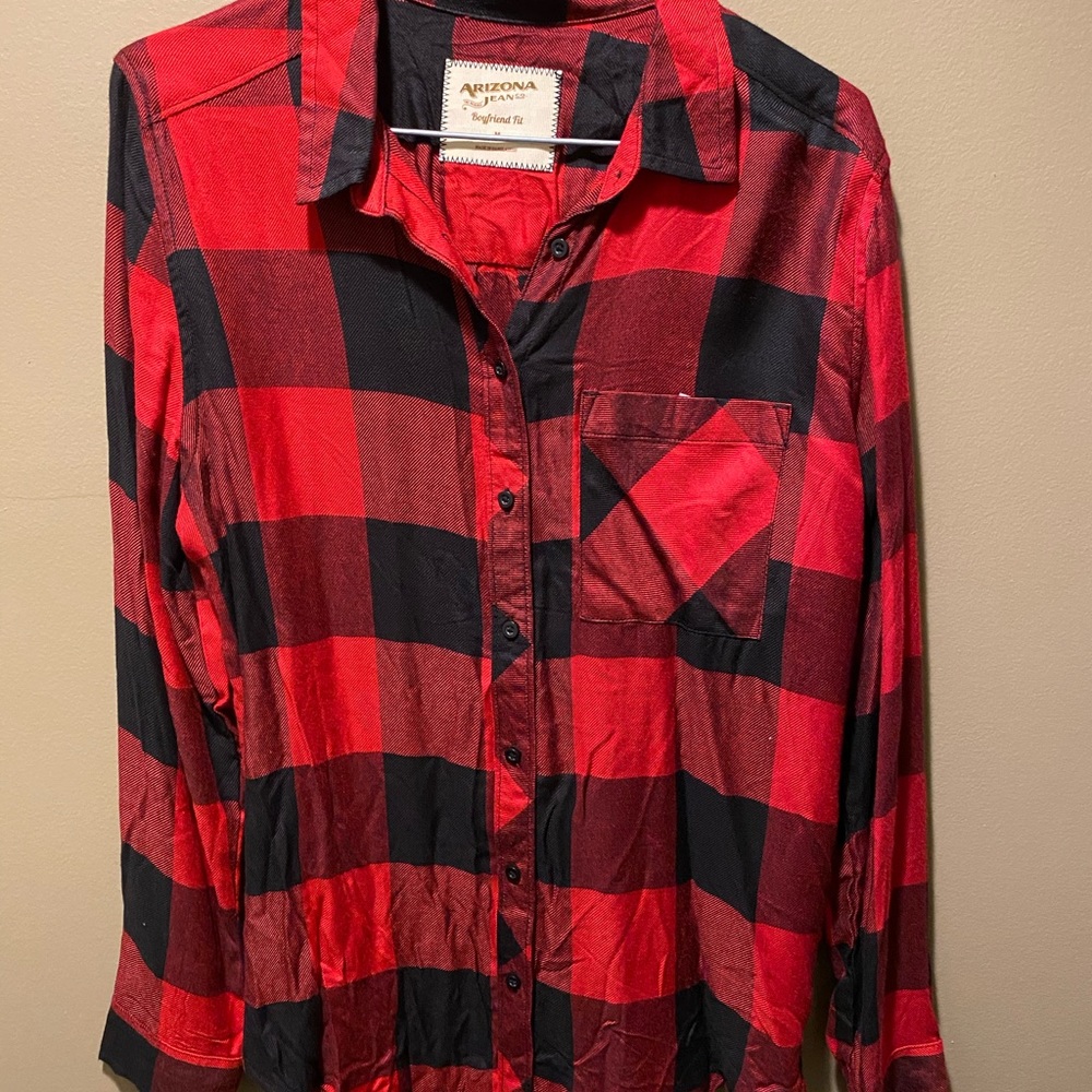 Juniors Arizona Jean Co. Flannel Button Down Shirt